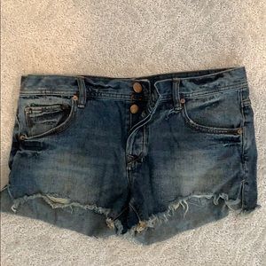 Free People button fly denim shorts